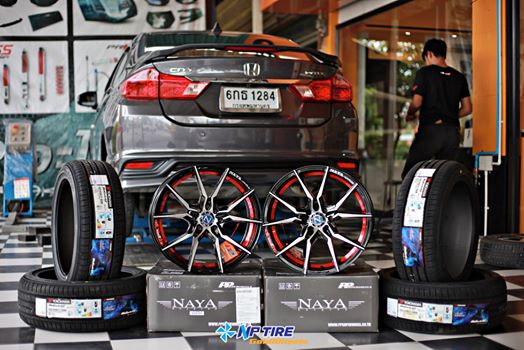 HONDA CITY GM6 อยากหล่อเน้นงานคุณภาพ
 จัดล้อพรีเมี่ยม NAYA 17" รัดยางยุ่น Y…