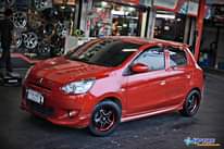 MITSUBISHI MIRAGE จัดชุดสุดคุ้มกับล้อ 
 COSMIS TYPR G 15×7″ et+35 รัดยาง GOODRID…